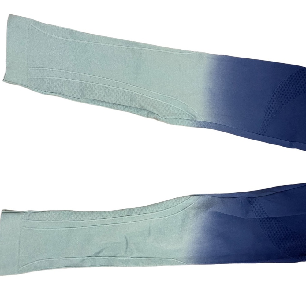 Yoga Pants, Blue Color Block, Size Medium - Picture 5 of 6